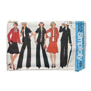 Simplicity 7302 Sewing Pattern Size 16 Misses Lined Jacket Pant & Bias Skirt CUT